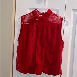 Red Lacey tank top